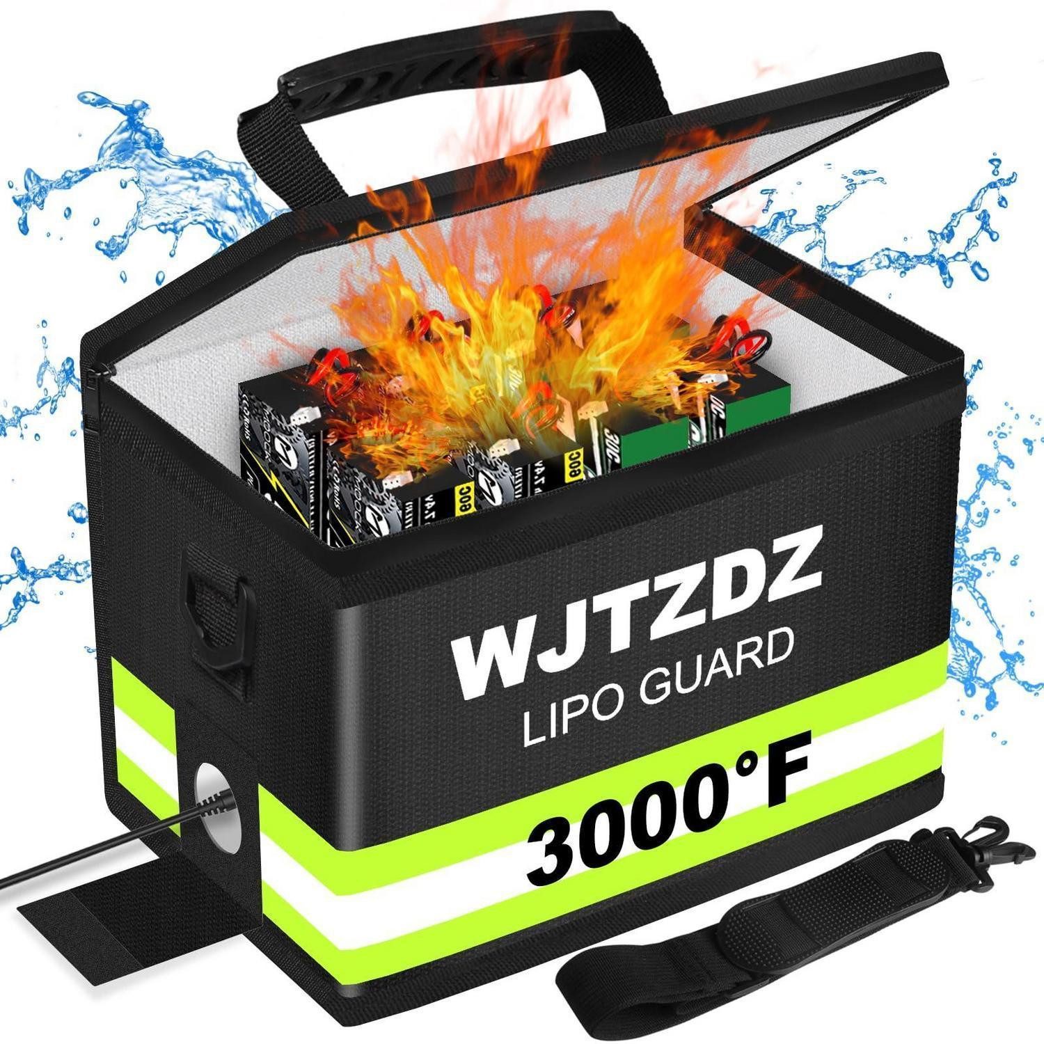 LuxusKollektion Dokumententasche Tasche feuerfest explosionssicher LiPo Akkus Standardausgabe Schwarz