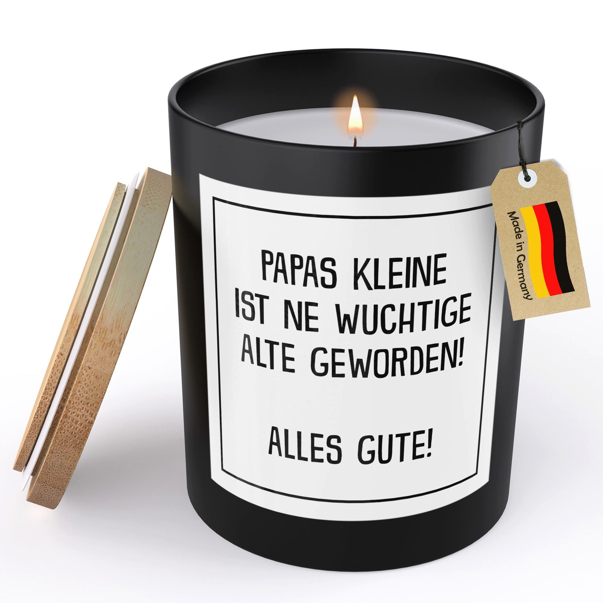 22Feels Duftkerze HANDGEMACHT Zitrus Tochter Frauen Geburtstagsgeschenk Geburtstag Deko, MADE IN GERMANY, Europäisches Sojawachs, Bambusdeckel und Glas, Vegan