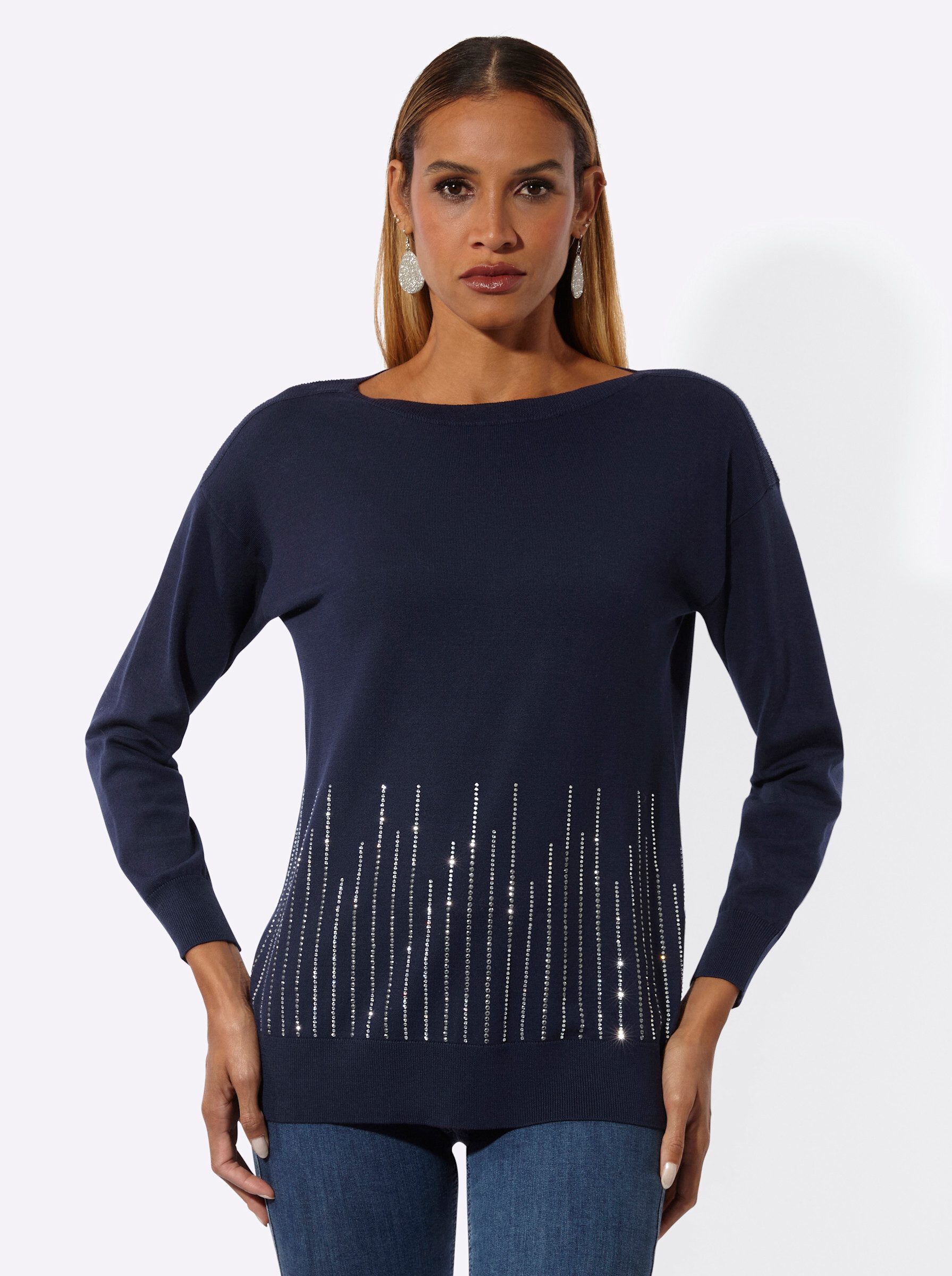 Strickpullover Lyocell-Mix-Pullover Langarm Jersey