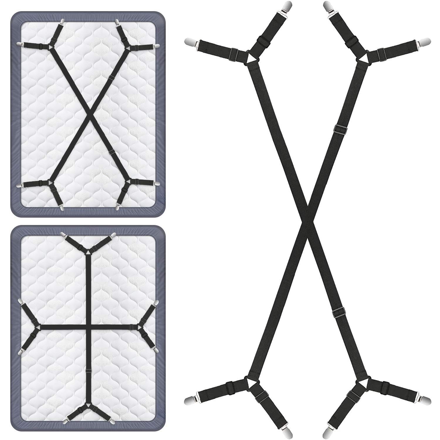 RWEUOQ Spannbettlaken 2Stk Bettlakenspanner Lakenspanner Verstellbar günstig online kaufen