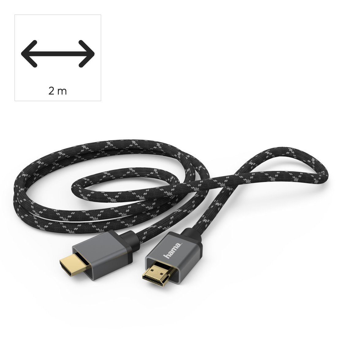 Hama Ultra High Speed HDMI™-Kabel, Ultra-HD 7680 x 4320 (8K), Aluminium HDMI-Kabel, HDMI, HDMI (200 cm), Lizenziert für HDMI™ Ultra High Speed, lizenziert von/durch: HDMI.org