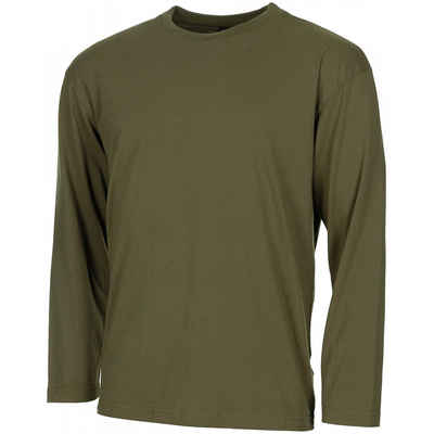 MFH Langarmshirt US Shirt, langarm, oliv, 170 g/m² - S (1-tlg)