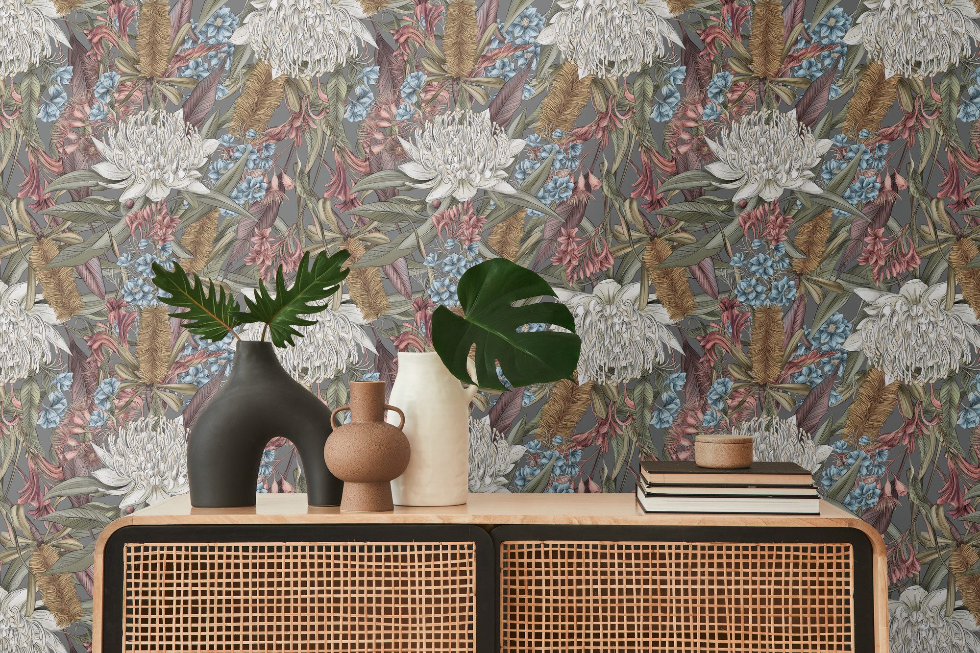 Bricoflor Vlies Blumentapete In Pastellfarben Tapete Mit Großen Blumen Im V günstig online kaufen
