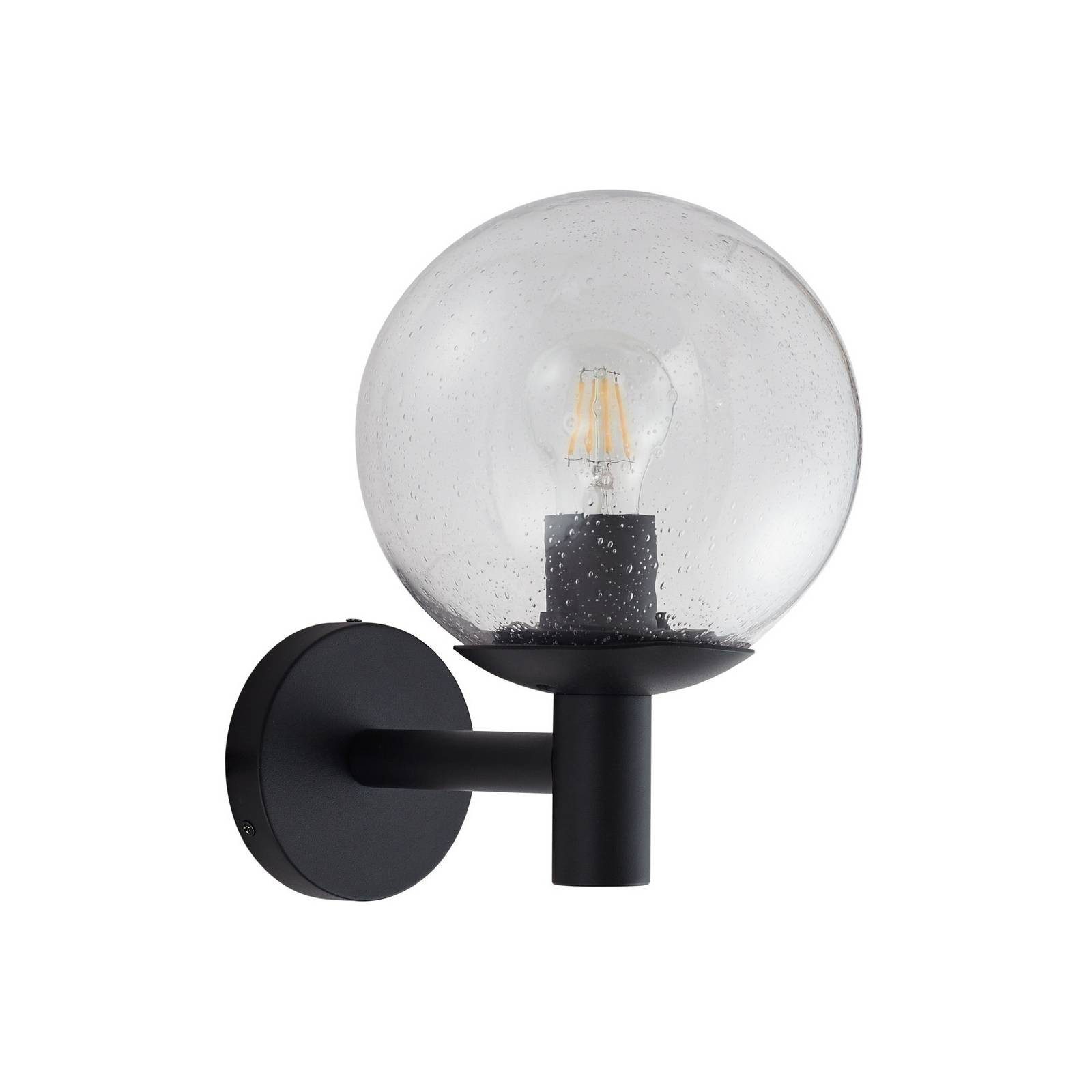 Lindby Außen-Wandleuchte Dangan, Glas Transparent IP44, 1 x 15 W LED