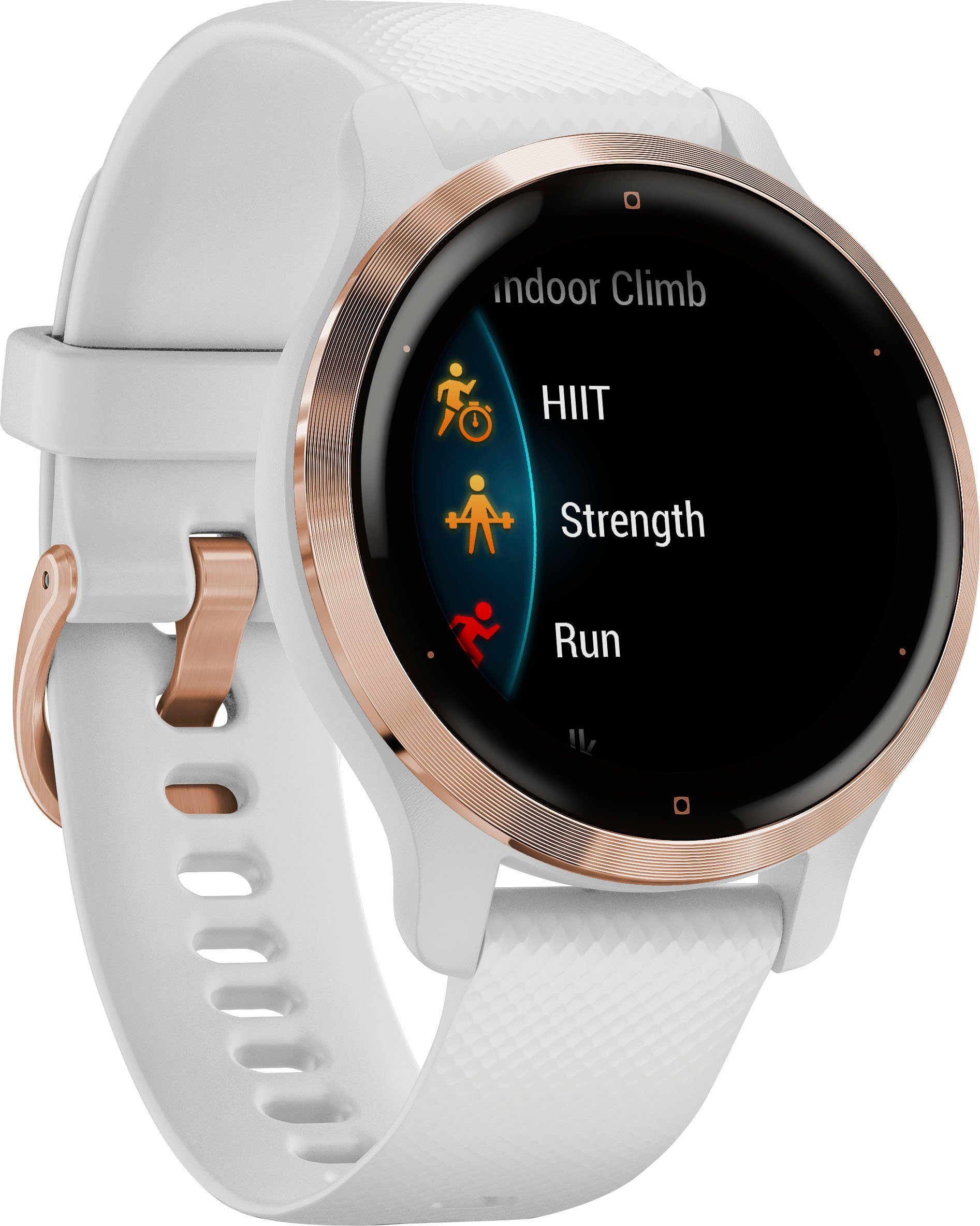 Garmin Venu 2S Smartwatch (2,8 cm/1,1 Zoll), 25 vorinstallierten Sport-Apps Weiß | weiß, rose