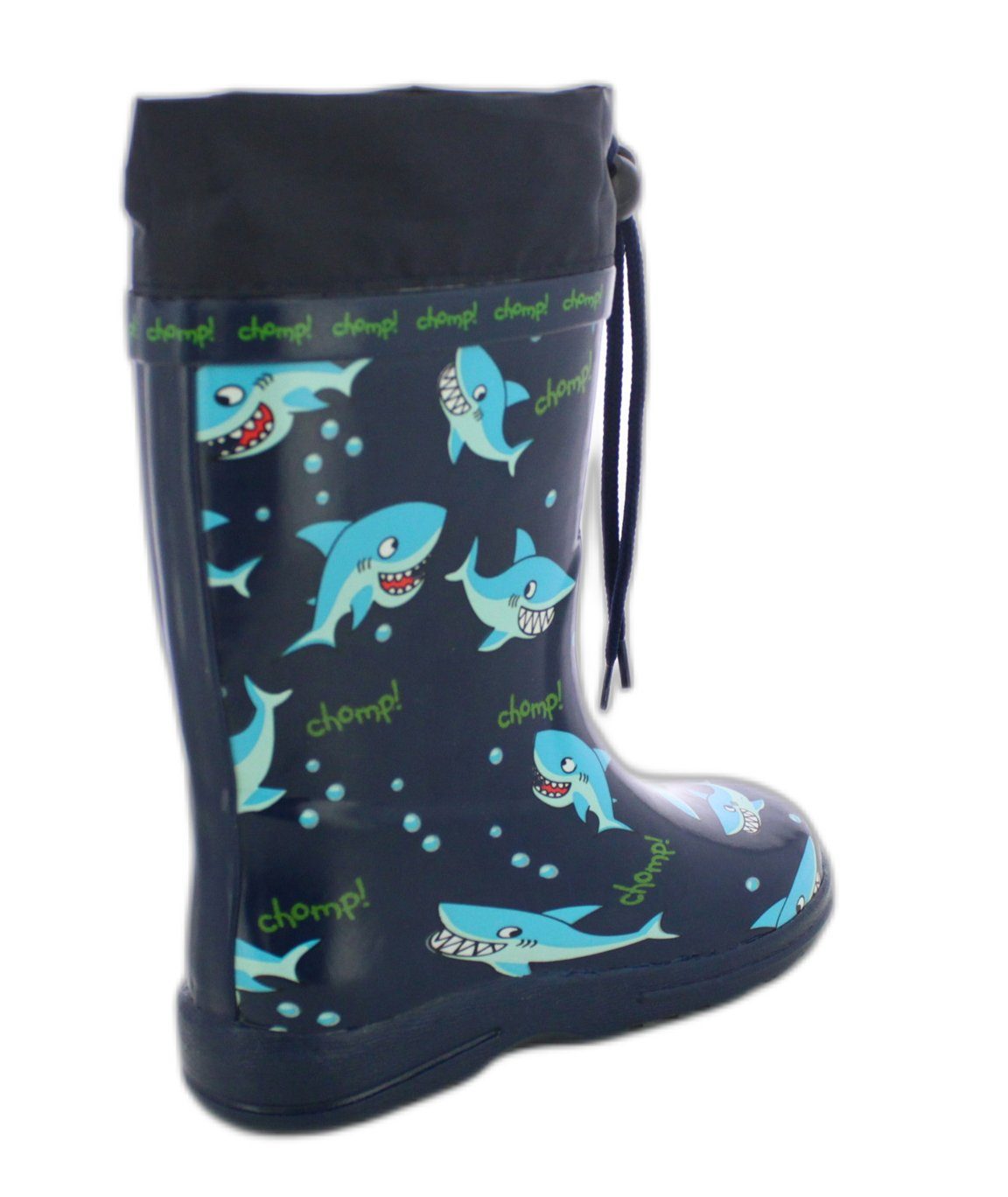 Beck Gummistiefel Sharks Gummistiefel (wasserdichter, schmaler Stiefel, für trockene Füße bei Regenwetter) Stulpe mit Kordel, weicher flexibler Naturkautschuk