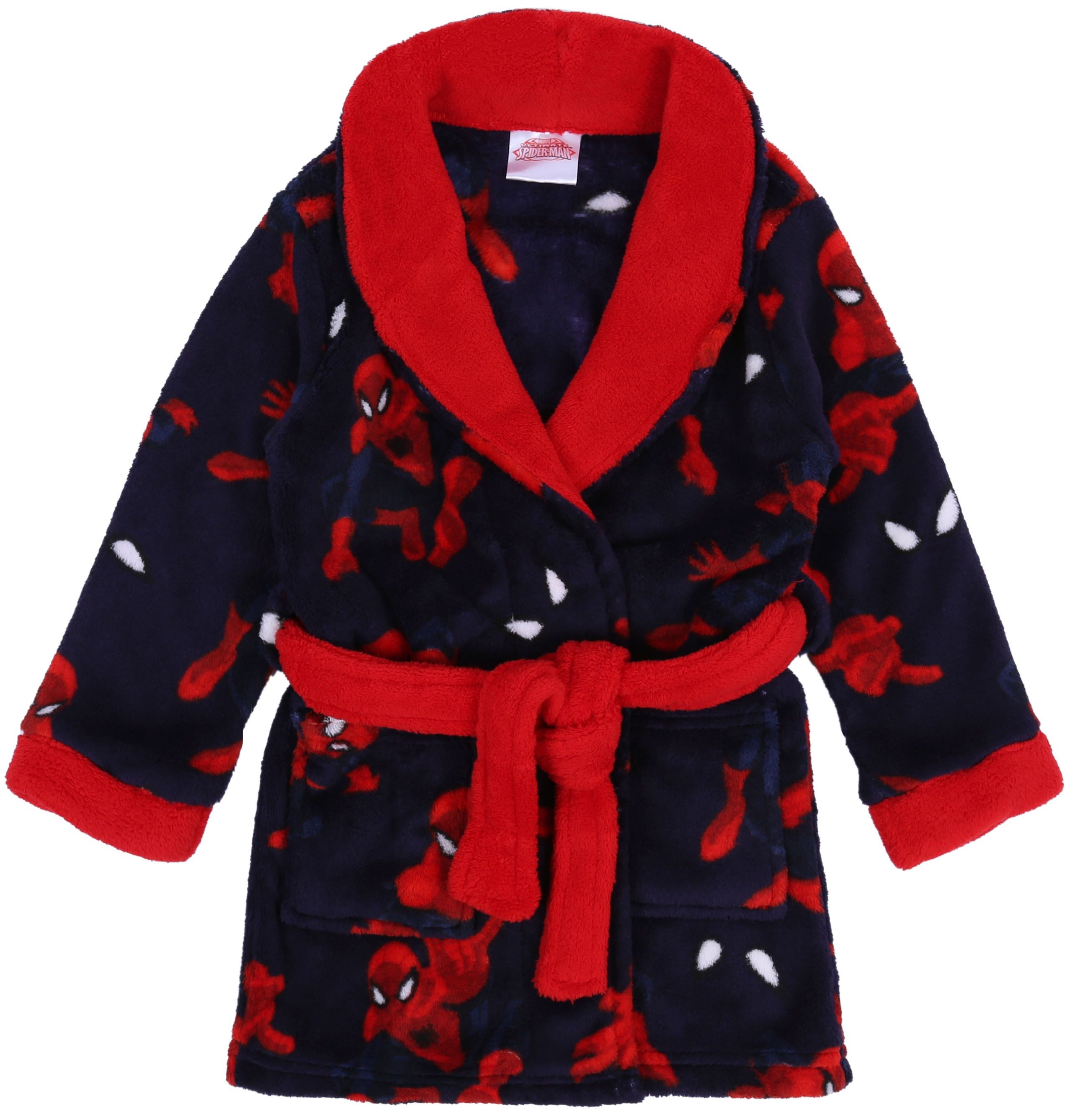 Sarcia.eu Kinderbademantel Ein marienblau-roter Spiderman MARVEL Bademantel 18-24 Monate