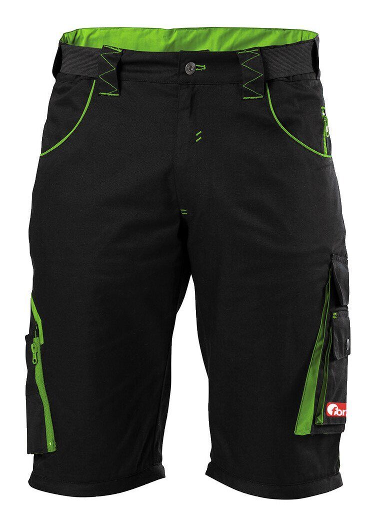 fortis Shorts Herren Bermuda 24, schwarz/limegreen, Größe 50