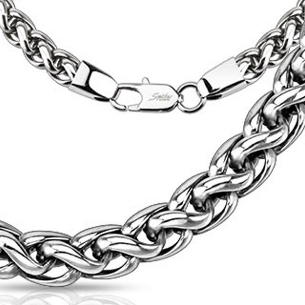 BUNGSA Ketten-Set Kette verworrene Glieder Silber aus Edelstahl Unisex (1-tlg), Halskette Necklace | Edelstahlketten
