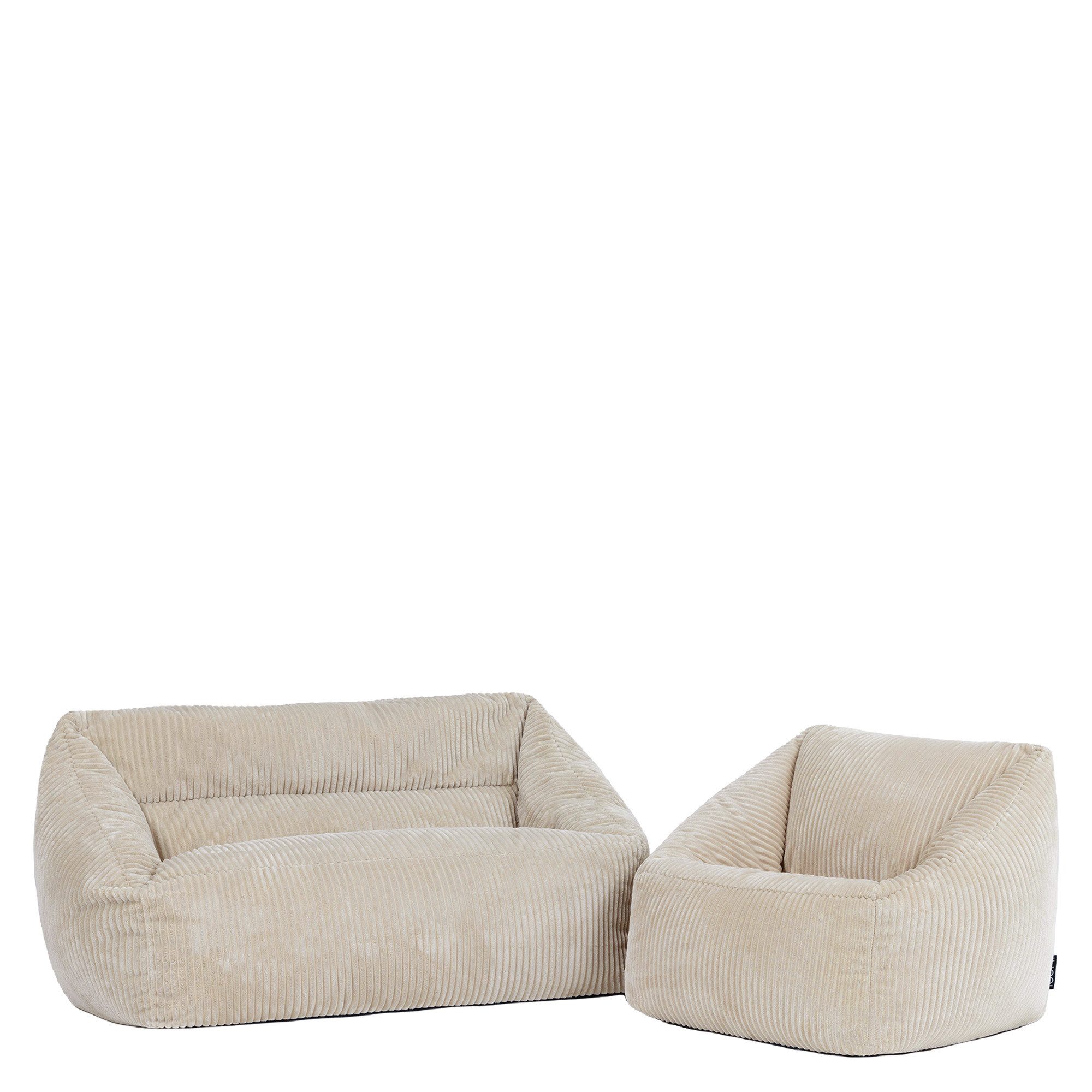 icon Sitzsack Kinder Sofa mit Sessel aus Cord, Made in Germany, für Kinderzimmer, flauschig