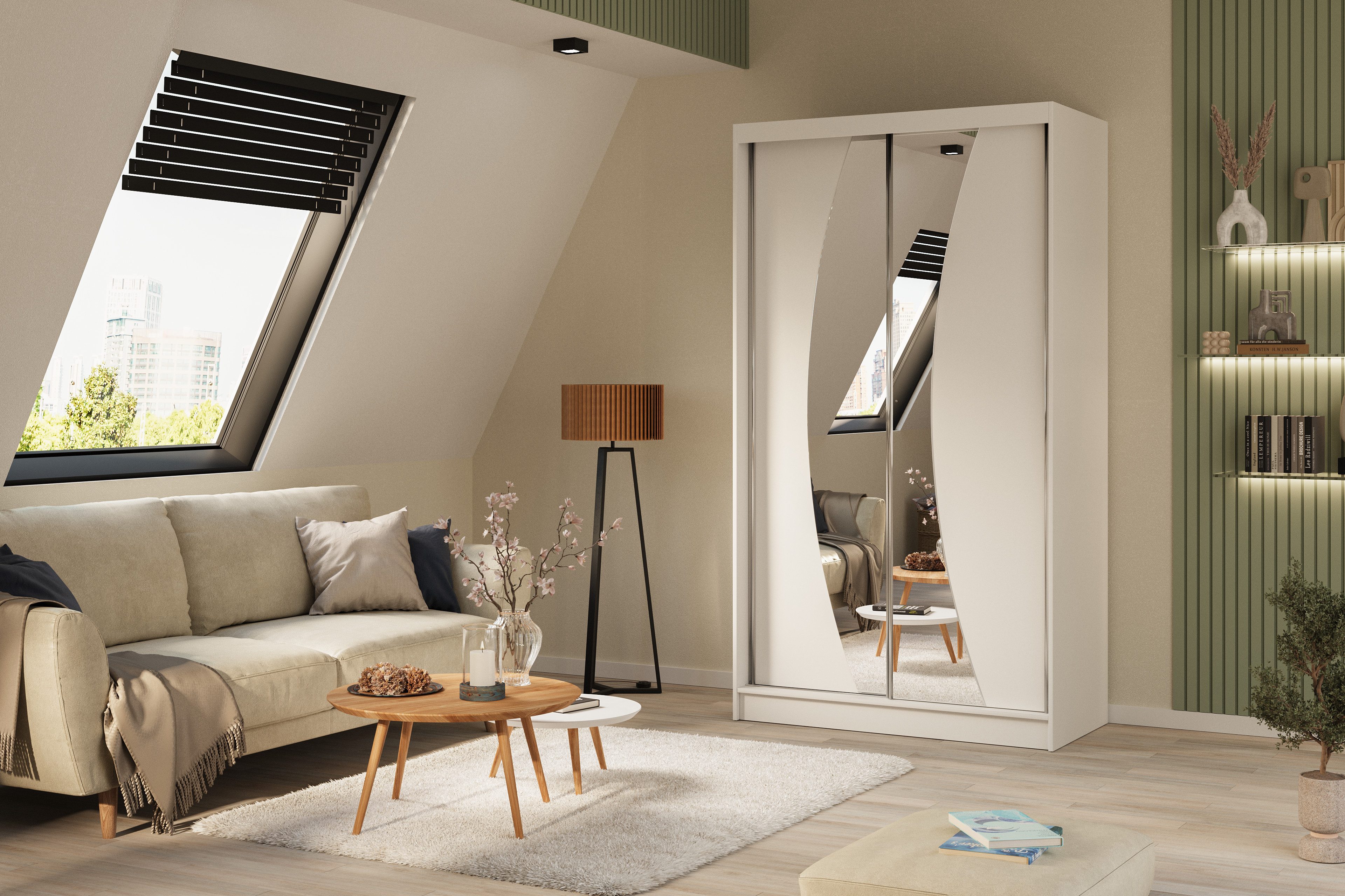 Beautysofa Schiebetürenschrank VOX II mit Schubladen, günstig online kaufen