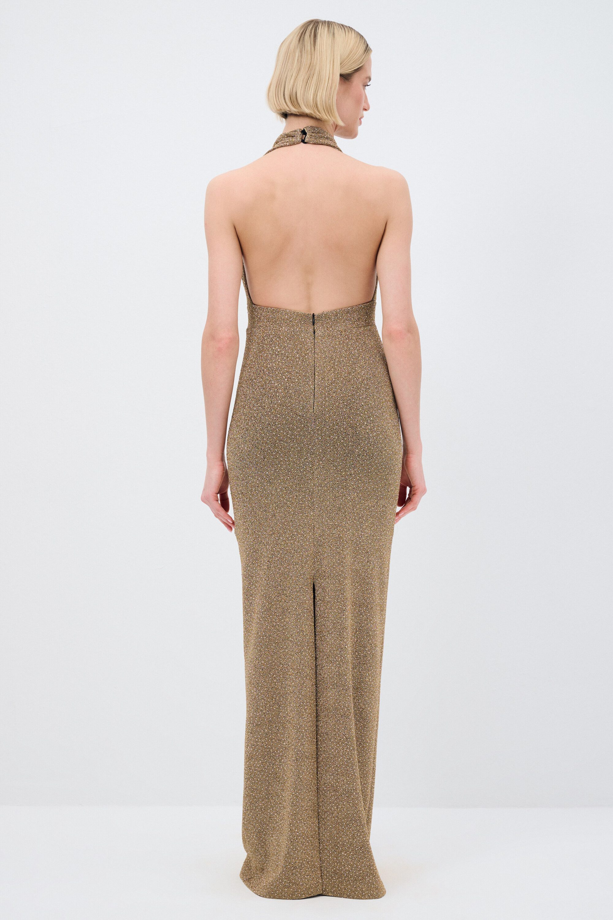 adL Abendkleid Schimmerndes Neckholder-Maxikleid