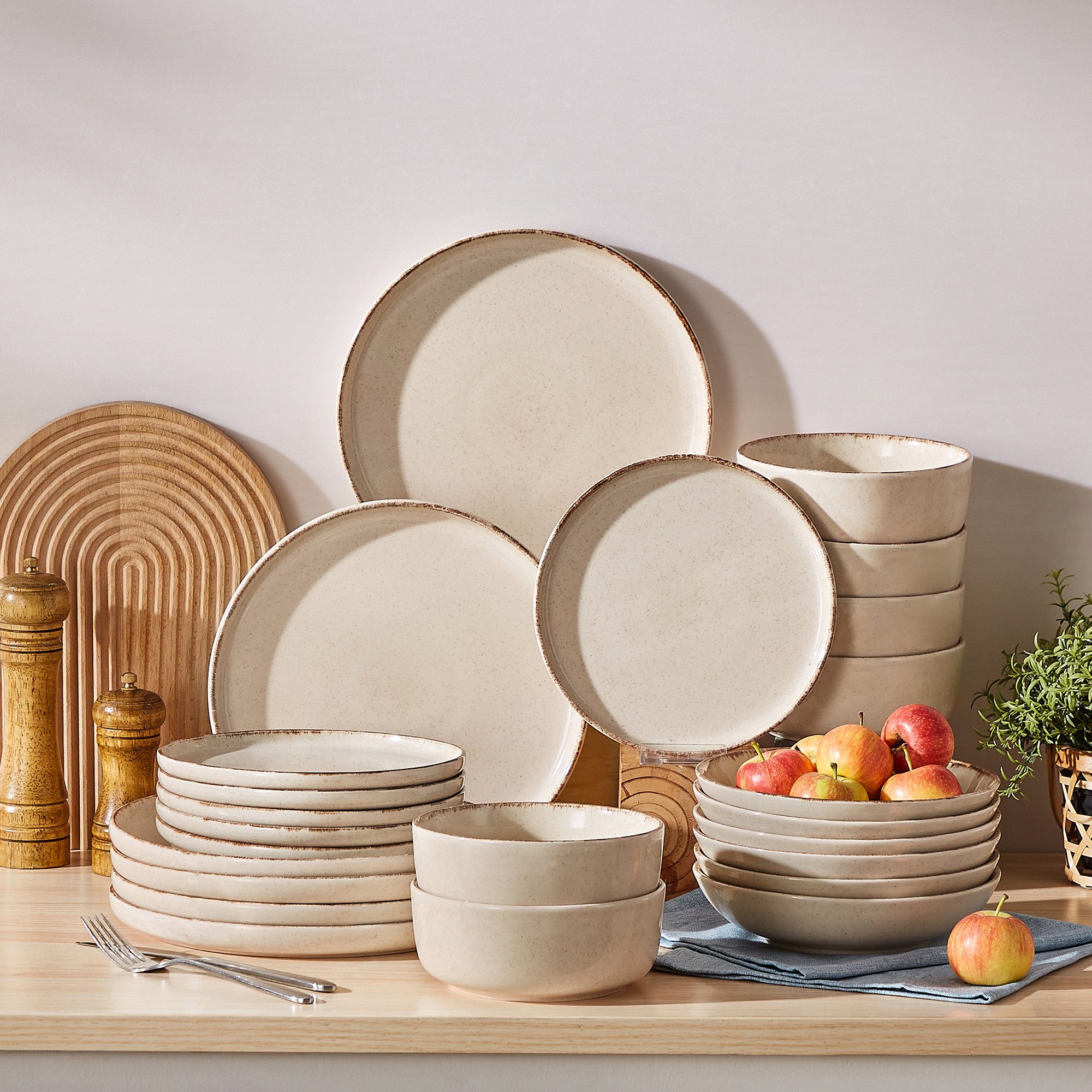 vancasso Geschirr-Set Tafelservice für 4/6, Steingut Geschirrset, Spülmaschinenfest (24-tlg), 6 Personen, Steingut – Bild 5 von 5