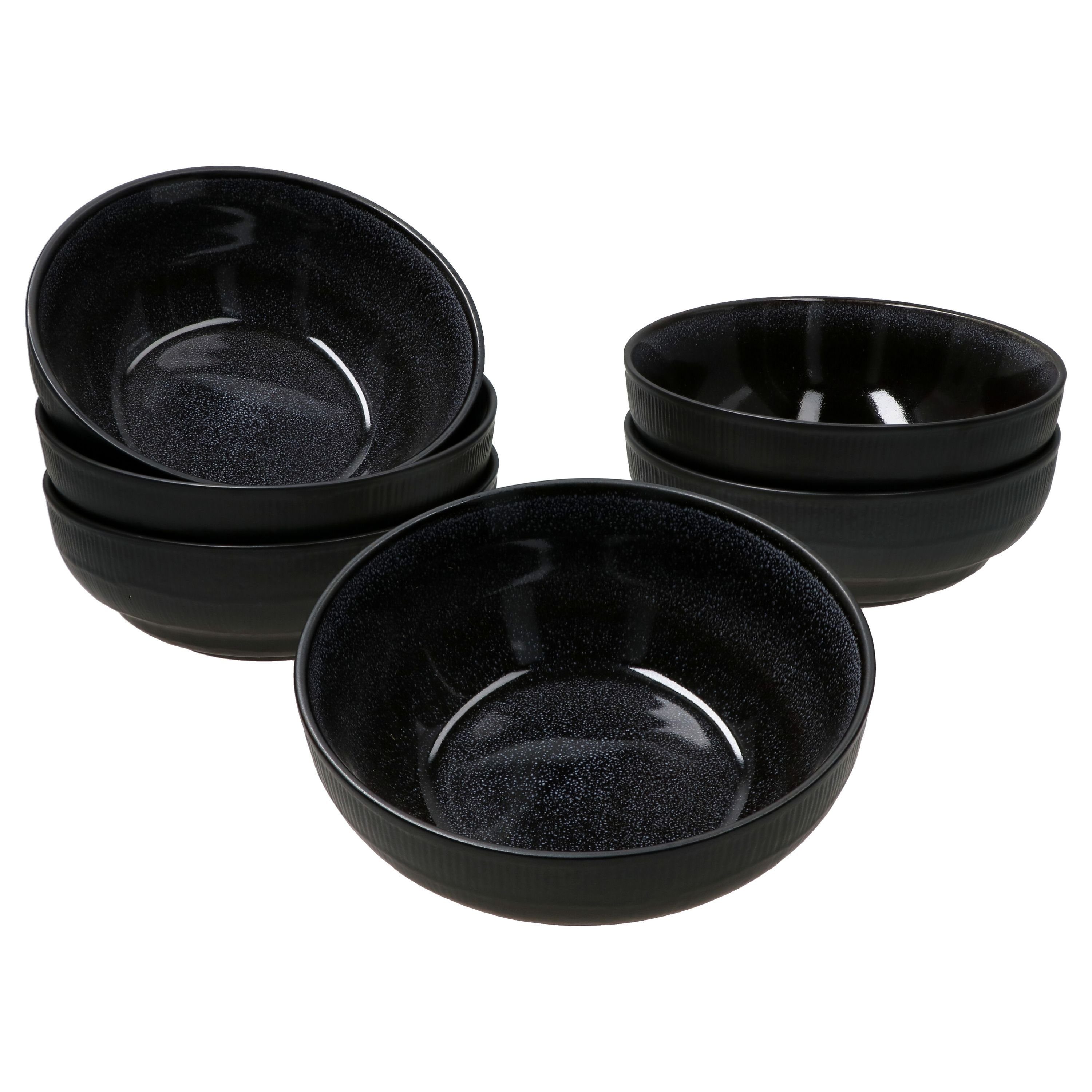 MamboCat Servierschale 6er Schale Glaze Set cm - Reactive 24327312, Zakynthos 17 Steingut Schwarz, Ø