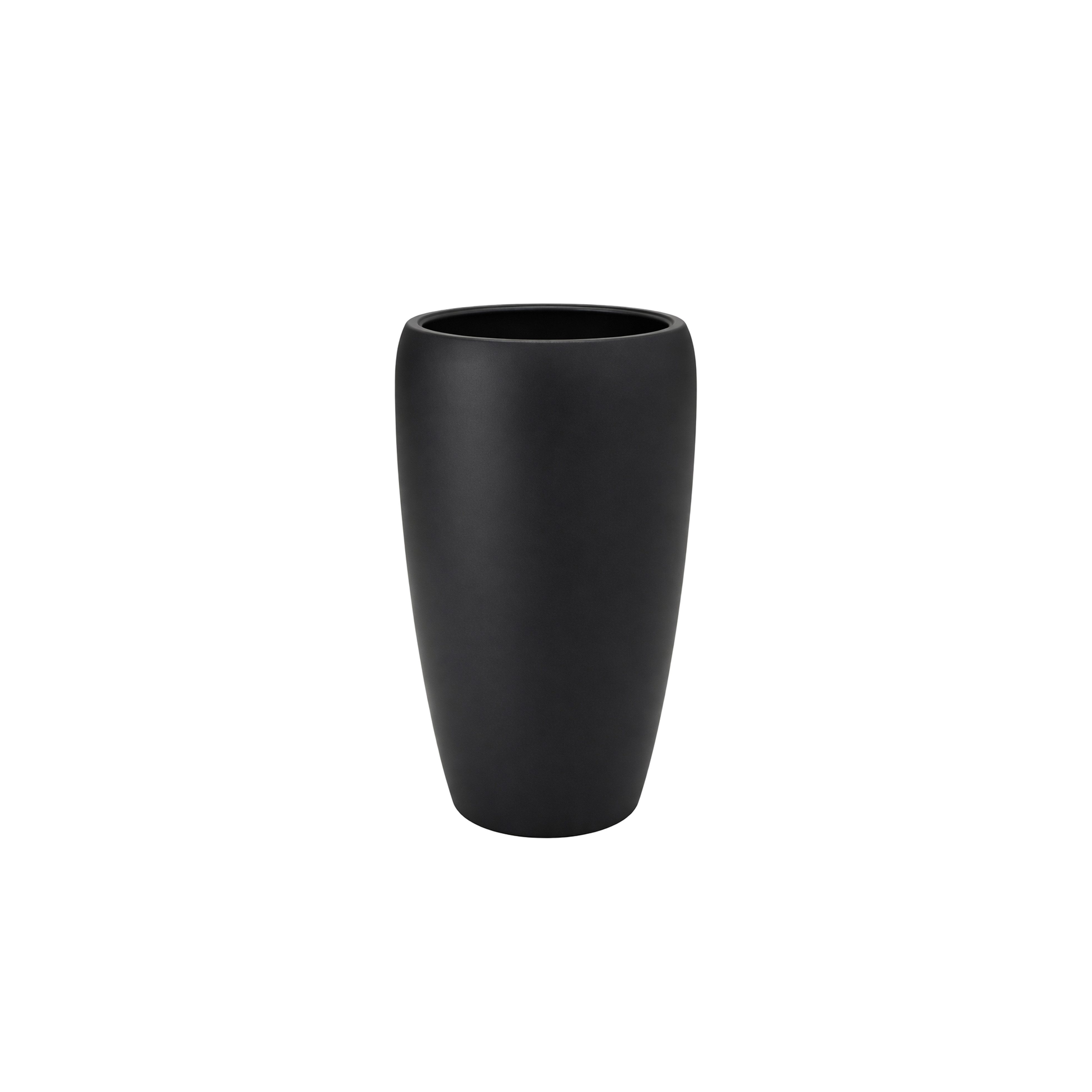 Flingora Bodenvase Cleo, mit Einsatz - Fiberglas - Indoor & Outdoor - Samtschwarz - Höhe 51 cm