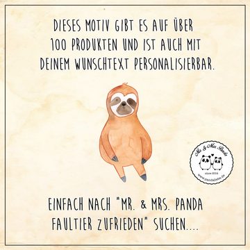 Mr. & Mrs. Panda Flachmann Faultier Zufrieden - Transparent - Geschenk, Taschenflasche, Frauen, Spezialgravuren