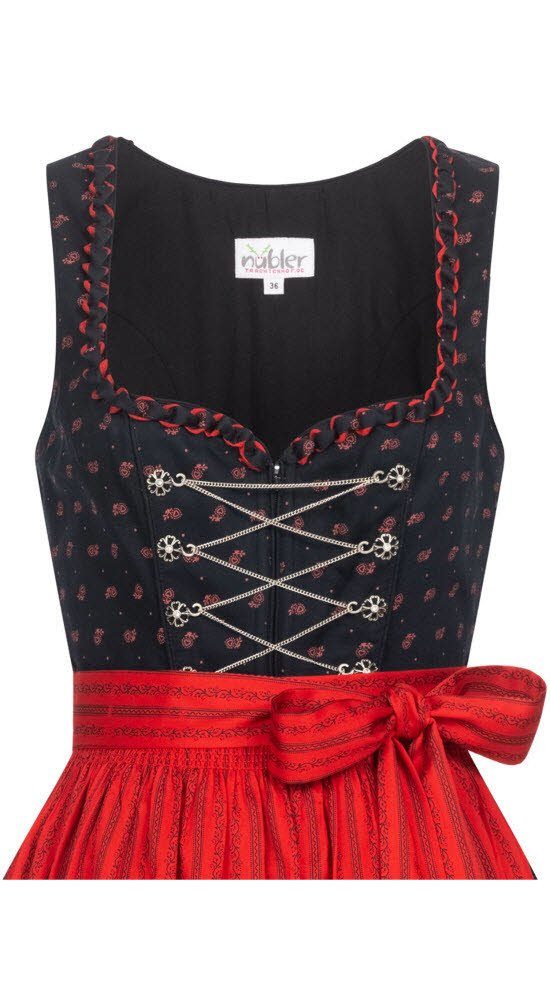 Nübler Dirndl Dirndl lang Thea in Schwarz von Nübler - Rocklänge 90 cm