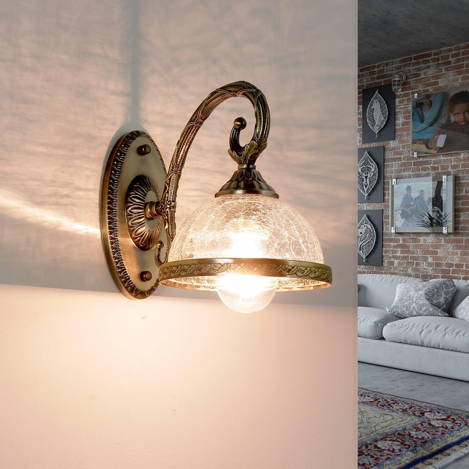 Licht-Erlebnisse Wandleuchte CHARLES, ohne Leuchtmittel, Wandlampe Jugendst günstig online kaufen