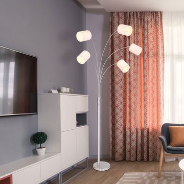 etc-shop Stehlampe, Leuchtmittel nicht inklusive, Design Stehleuchte Stoffschirm Wohnzimmer Beleuchtung