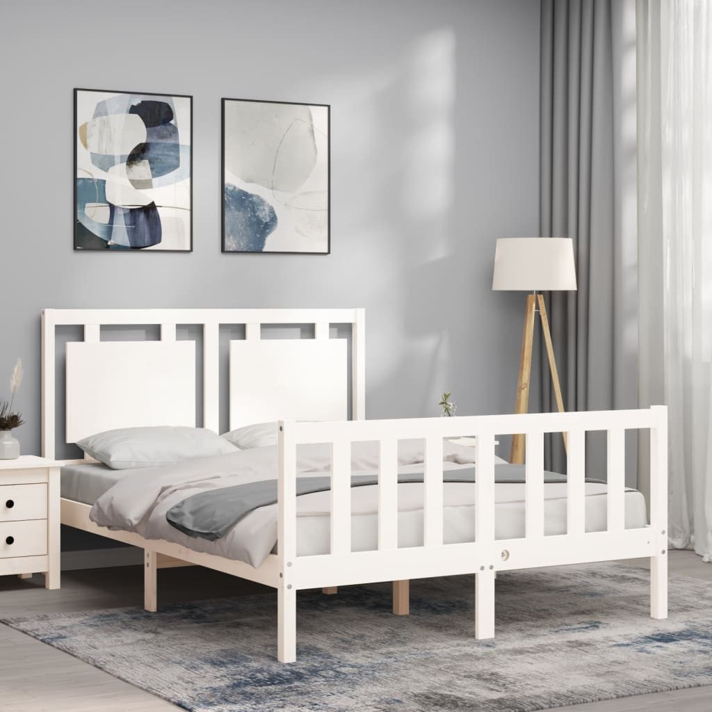 vidaXL Bett Massivholzbett ohne Matratze Weiß günstig online kaufen