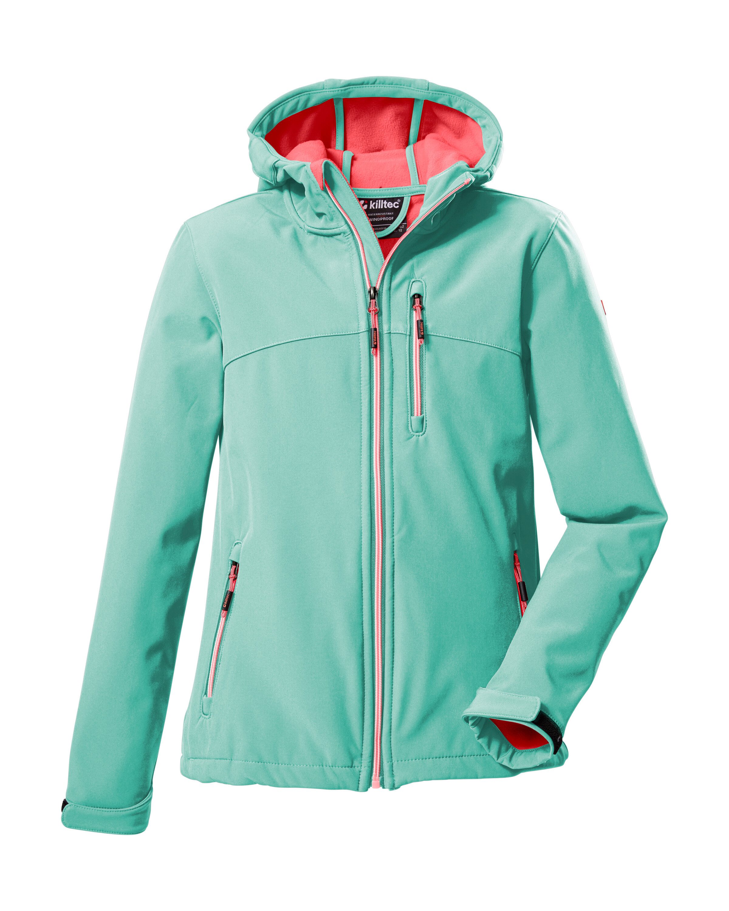 Killtec Softshelljacke Girls Softshelljacke Wasserabweisend, verstellbare Kapuze u Ärmel, Fleece-Innenfutter