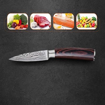 Home safety Schälmesser 3.5 Zoll Schälmesser, Gemüsemesser, Obstmesser, Holzgriff, aus hochwertigem Klingenstahl