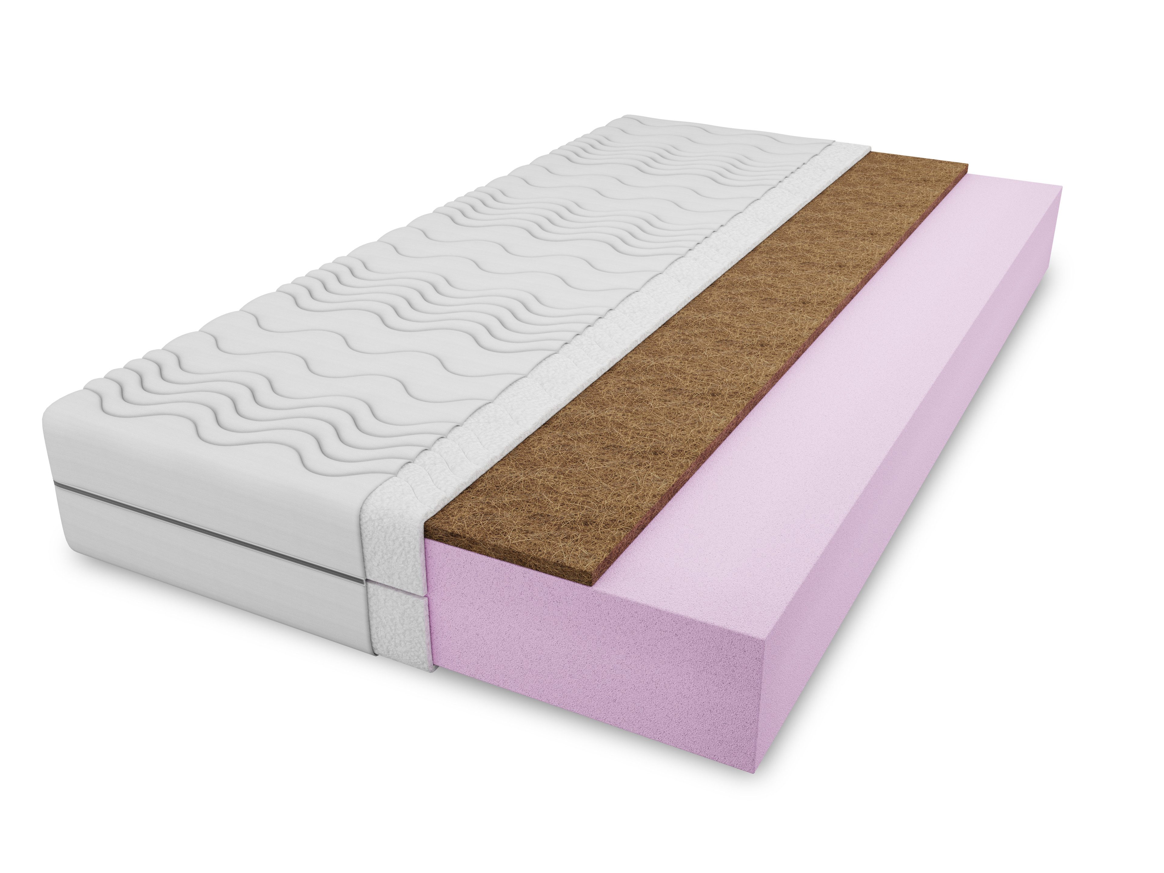 Kaltschaummatratze H4/H5 Kaltschaum-Matratze mit Kokos 16 cm Weiß/Schwarz, günstig online kaufen