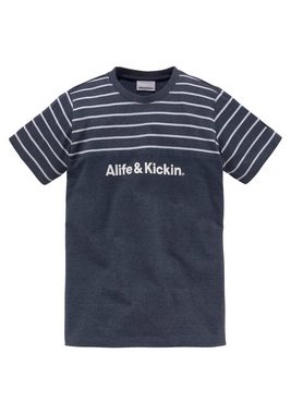 Alife & Kickin T-Shirt Colorblocking in melierter Qualität und garngefärbten Ringel, NEUE MARKE!