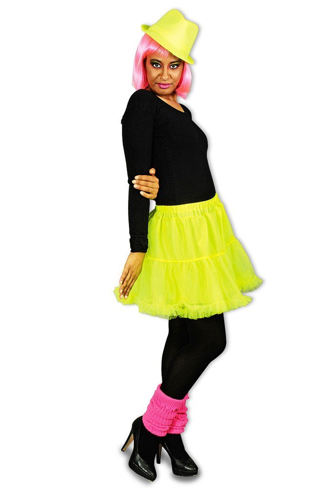 Kostüm Neon Petticoat - UV leuchtend für Damen - Gelb