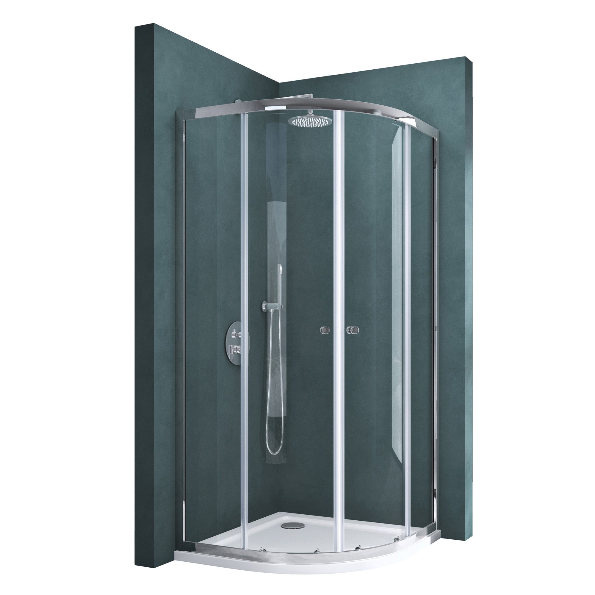 Mai & Mai Runddusche Duschkabine Viertelkreis Duschabtrennung ESG mit NANO R32, BxT: 80x80 cm