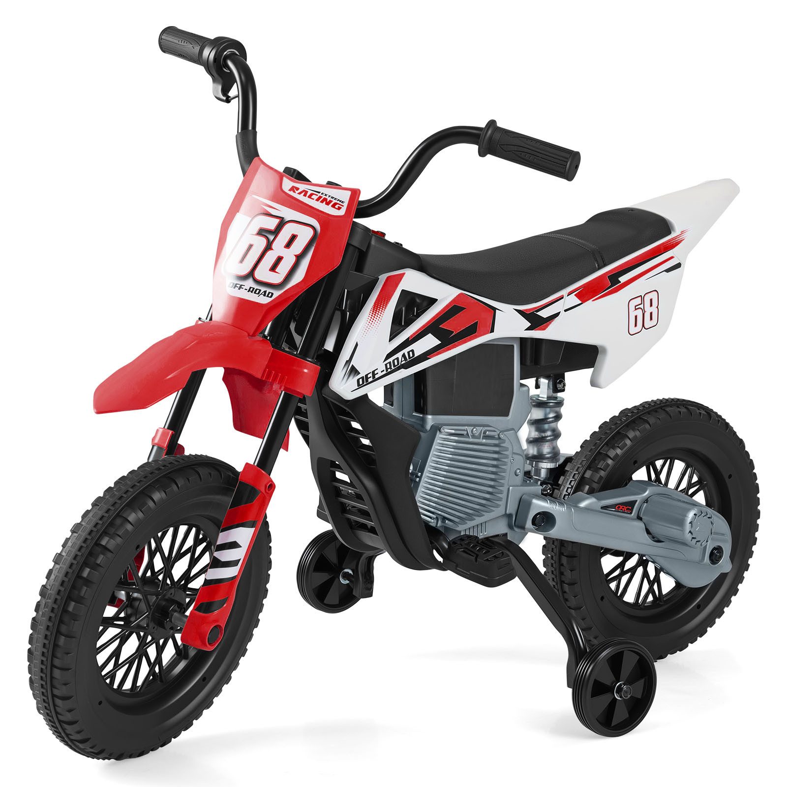 COSTWAY Elektro-Kindermotorrad, Belastbarkeit 30 kg, (1-tlg), 12V Kinder Motorrad, Eletromotorrad, mit Musik, 3-5 km/h