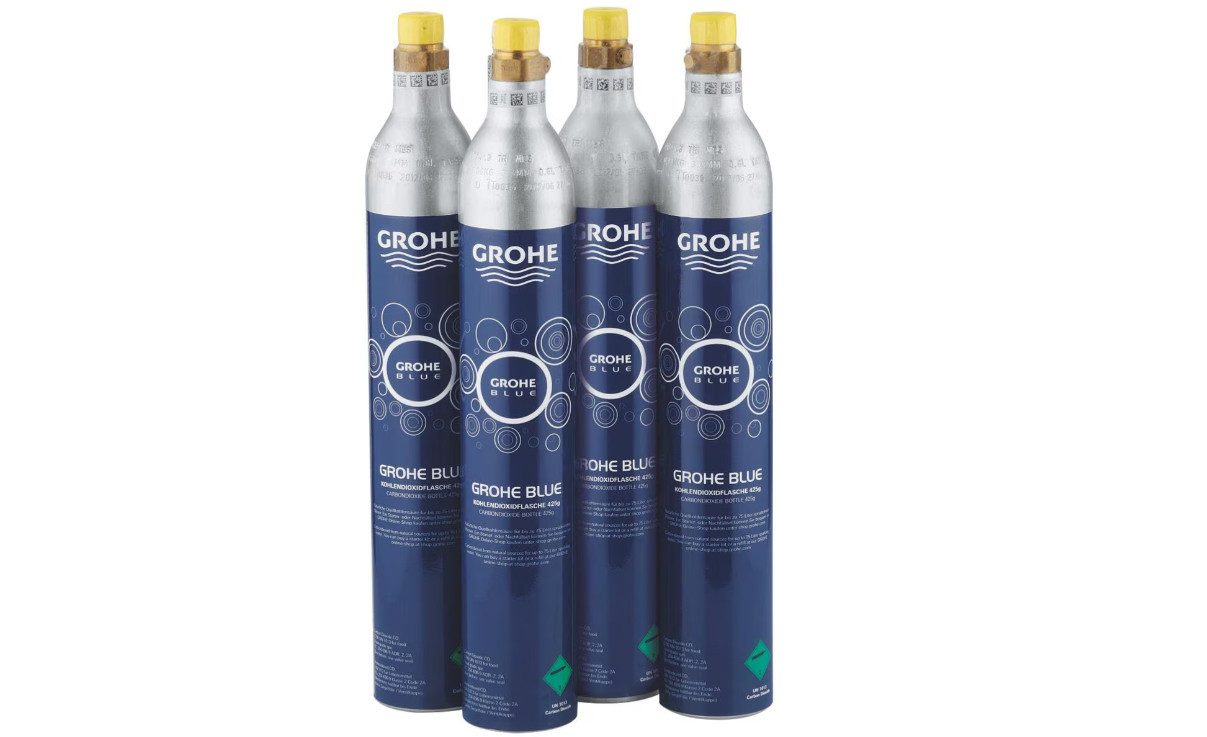 Grohe Wassersprudler Blue Starterset 425g CO² Flaschen, 4 Stck. (40422000)