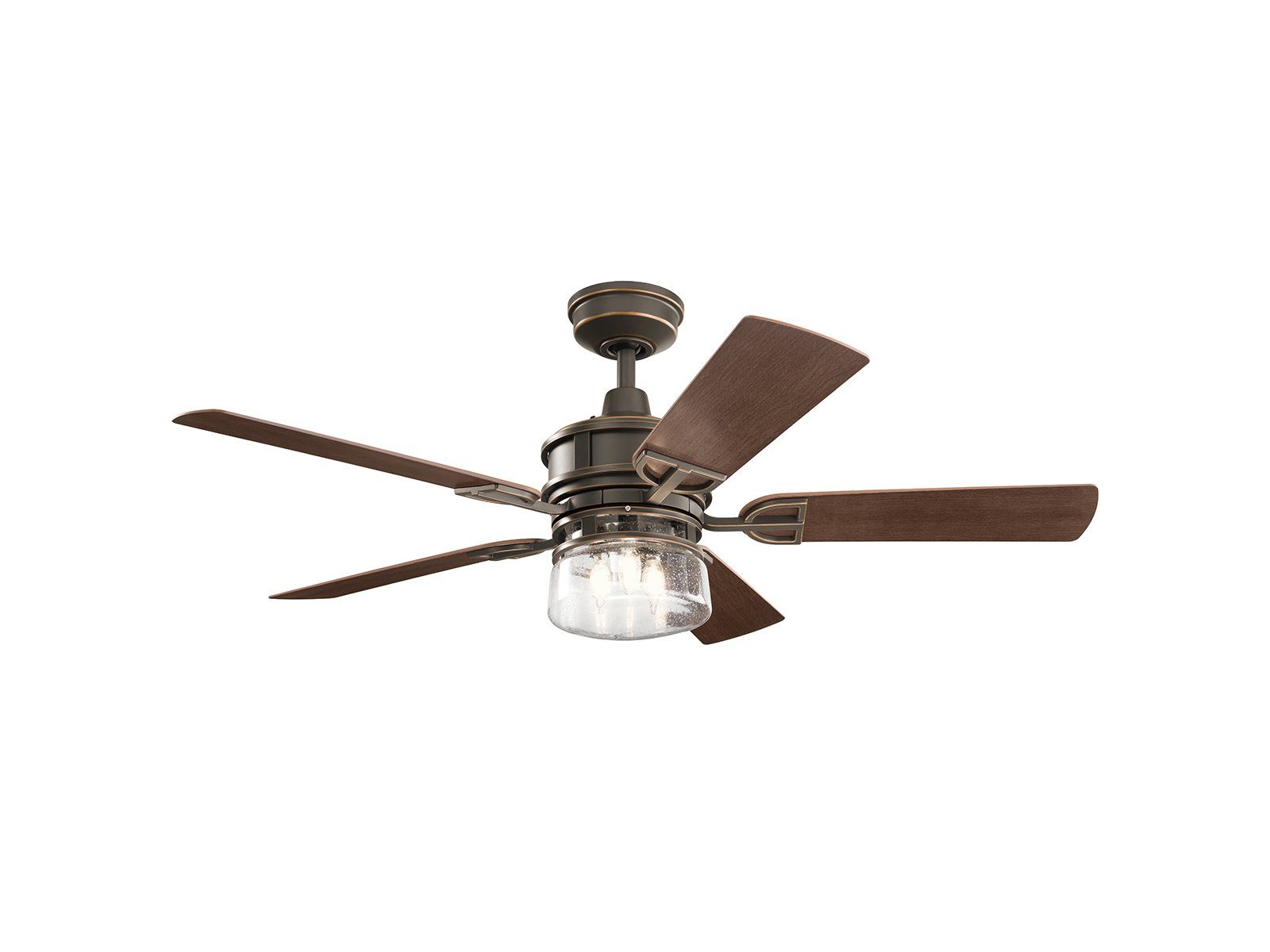 Kichler Deckenventilator, Outdoor mit Licht und Fernbedienung leise, Raumlüfter groß Ø 132cm