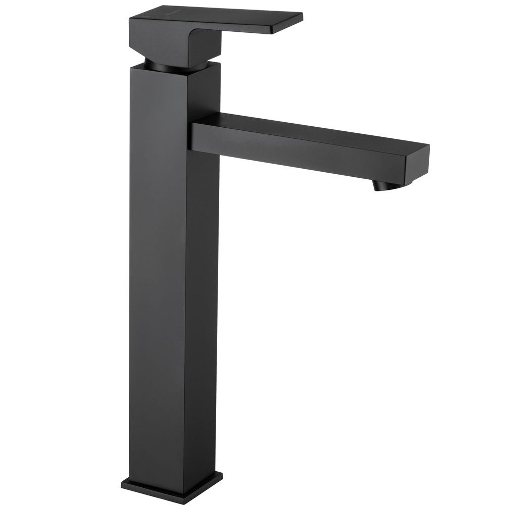 Lomadox Waschtischarmatur ANEMON-30 schwarz inkl. eckigem Klick-Klack-Ventil