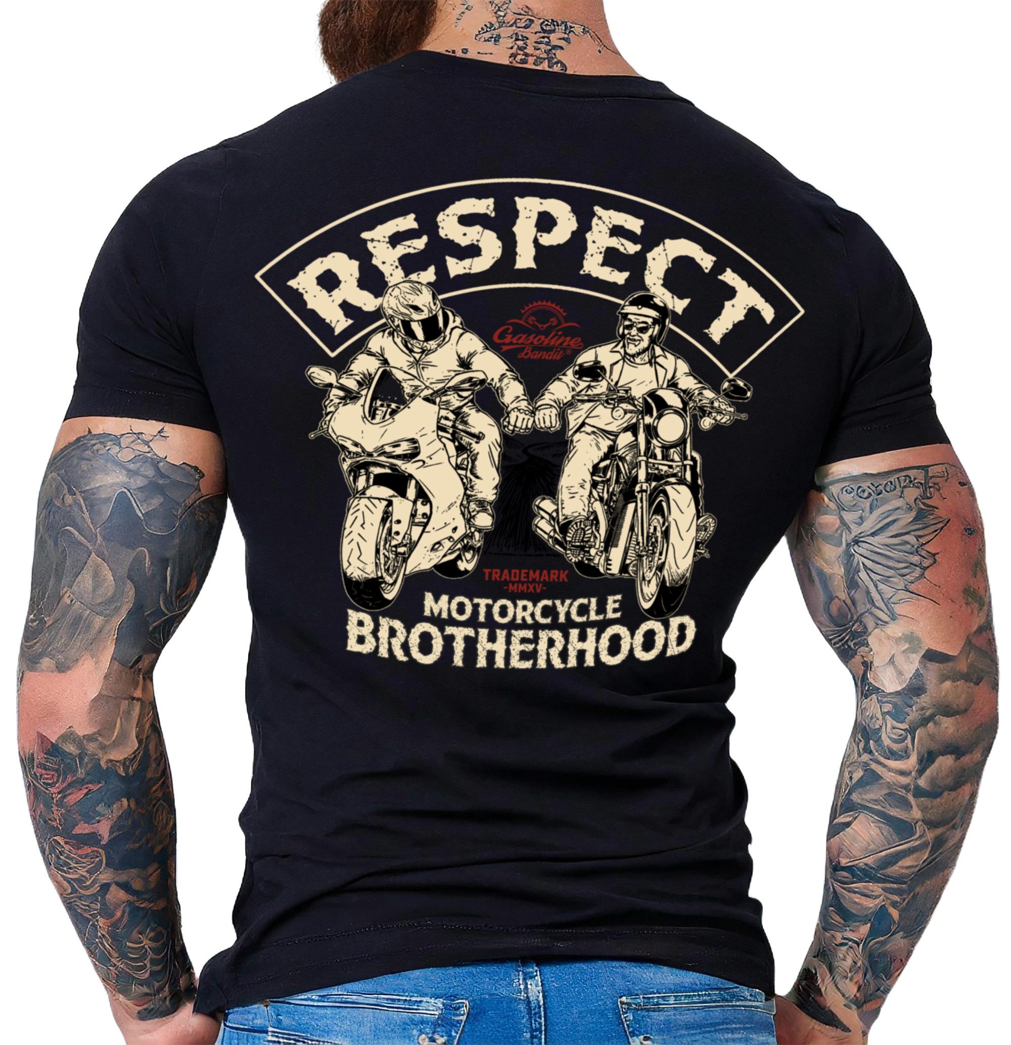 T-Shirt für kameradschaftliche Motorradfahrer: Respect