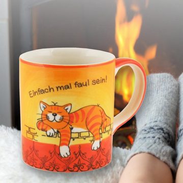 Mila Becher Mila Keramik-Becher Oommh Katze Einfach mal faul sein, Keramik
