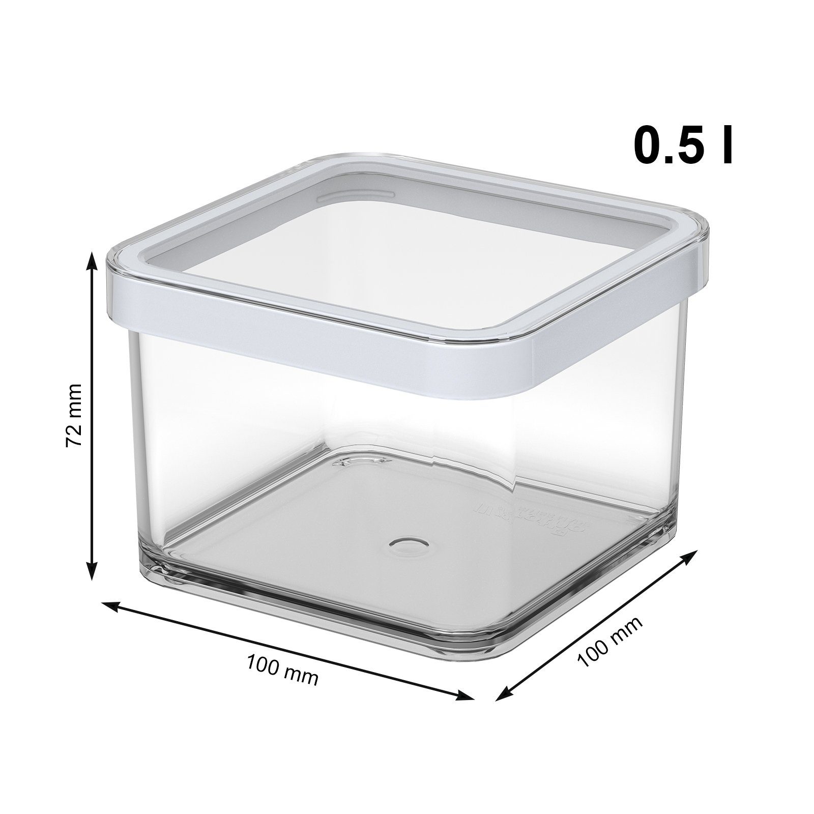 Weiß (Vorratsdosenset, Vorratsdosen Transparent ROTHO Loft mit 5er-Set Set Vorratsdose lebensmittelechter verschiedene Kunststoff Deckel BPA-frei, 5-tlg) / Größen, (PP)