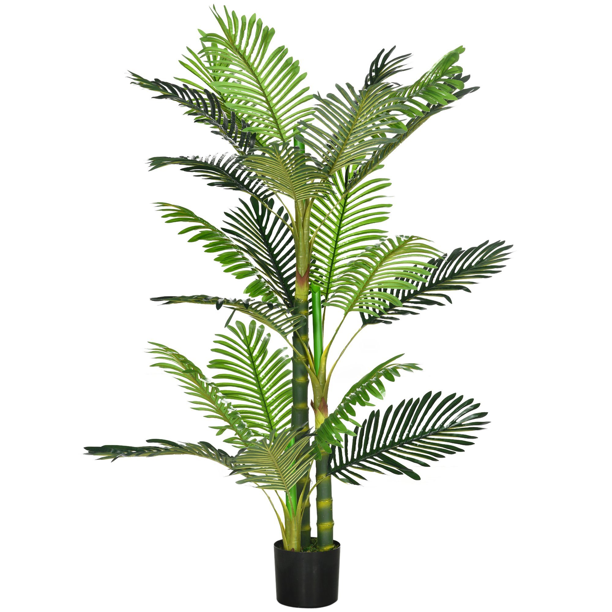 Kunstpflanze künstliche Pflanze Palme, HOMCOM, Höhe 150 cm, inkl. Übertopf