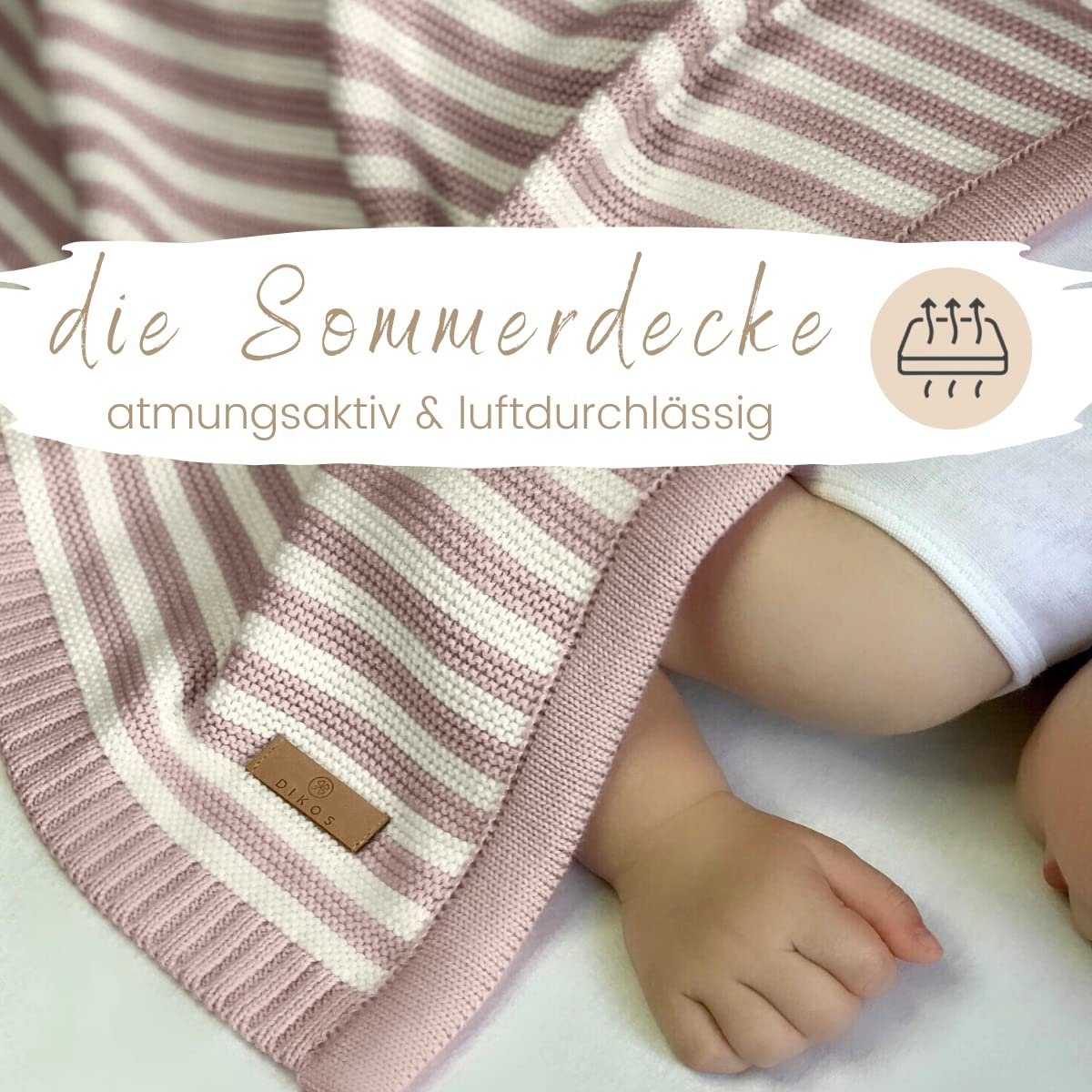 Babydecke DIKOS® Babydecke aus *100%* Bio Baumwolle Strickdecke Erstlingsde günstig online kaufen