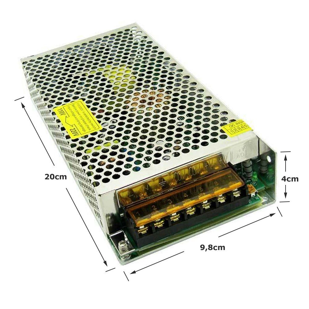 Bolwins D83C Bolwins AC/DC Schaltnetzteil Netzteil Adapter 230V / 24V 10A 240W AC/DC-Einbaunetzteil (AC auf DC Wandler Konstantspannung 24V Metallgehäuse mit Kühlung)