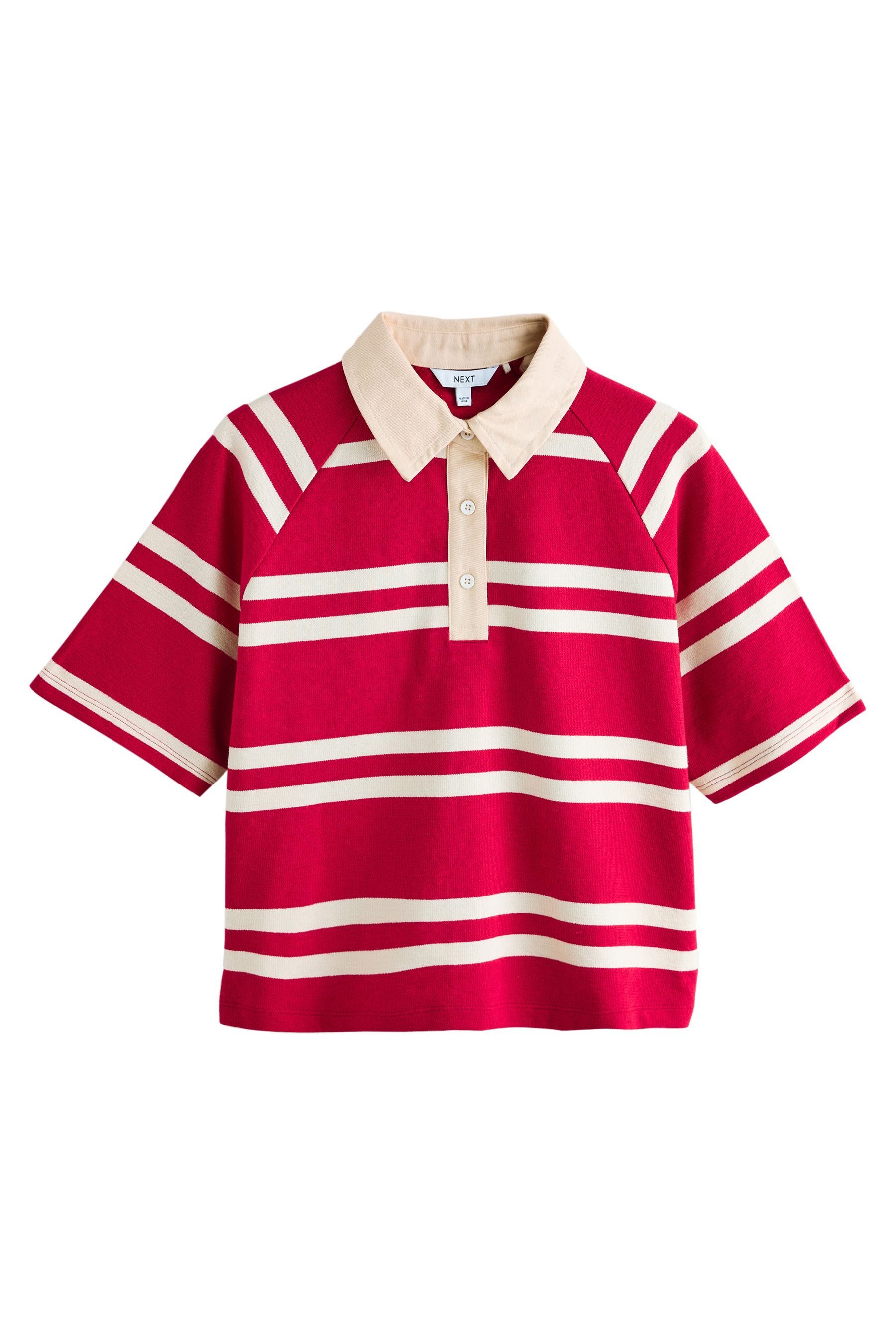Next Rugbyshirt Kurzärmeliges Rugby-Polo-Top mit Kragen (1-tlg)