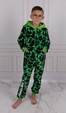 Sarcia.eu Pyjama Minecraft Einteiliges Pyjama/Schlafanzug, grün, schwarz 6-7 Jahre
