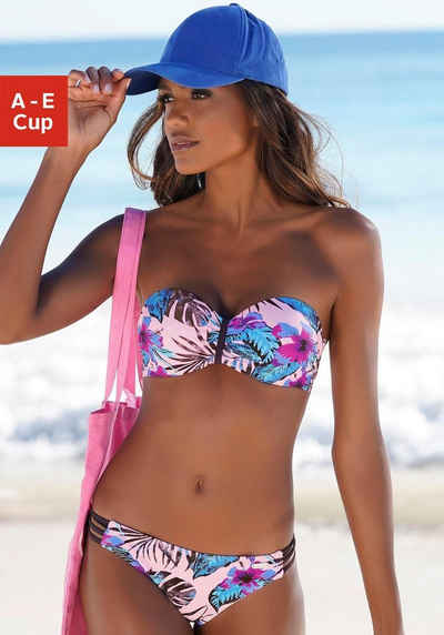 Venice Beach Bandeau-Bikini-Top Marly, mit tropischem Print