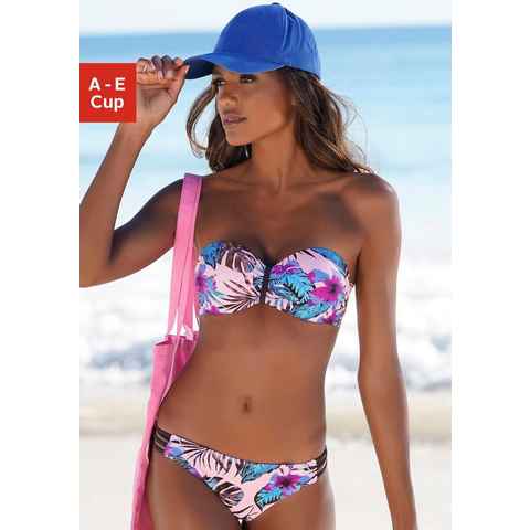 Venice Beach Bandeau-Bikini-Top Marly, mit tropischem Print