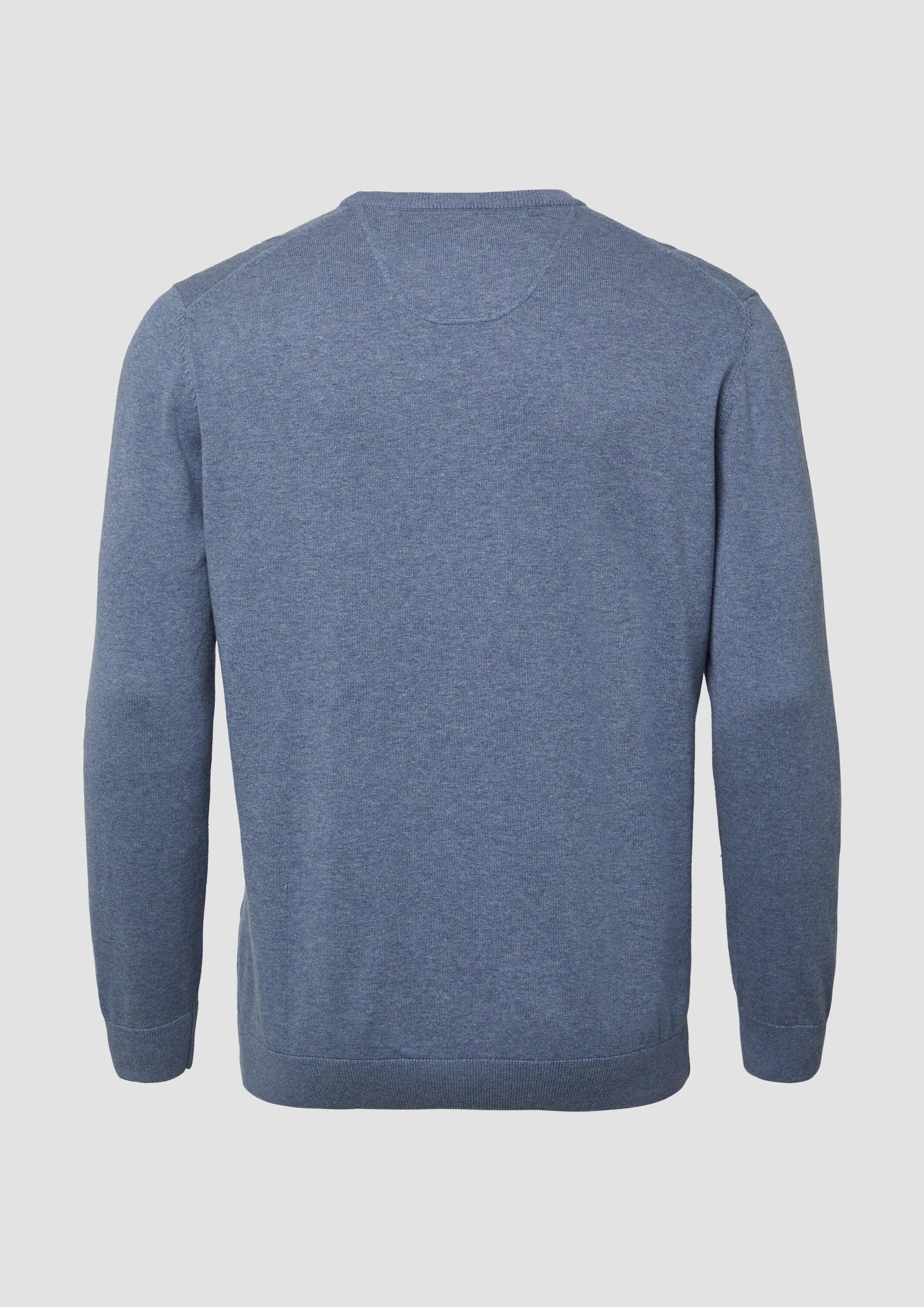 s.Oliver Longpullover Strickpullover Baumwollpullover mit Logo-Stickerei günstig online kaufen