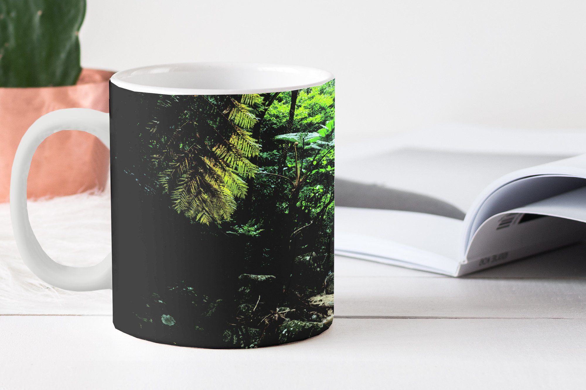 Becher, Dschungel, tropischen Teetasse, Teetasse, Kaffeetassen, Fluss MuchoWow Geschenk Tasse im Keramik,