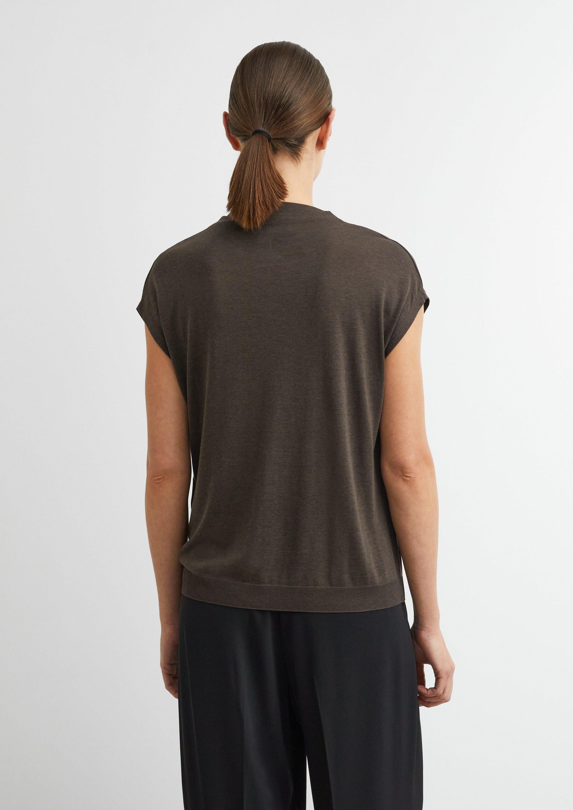 comma Kurzarmshirt T-Shirt Fließendes Shirt aus Lyocellmix