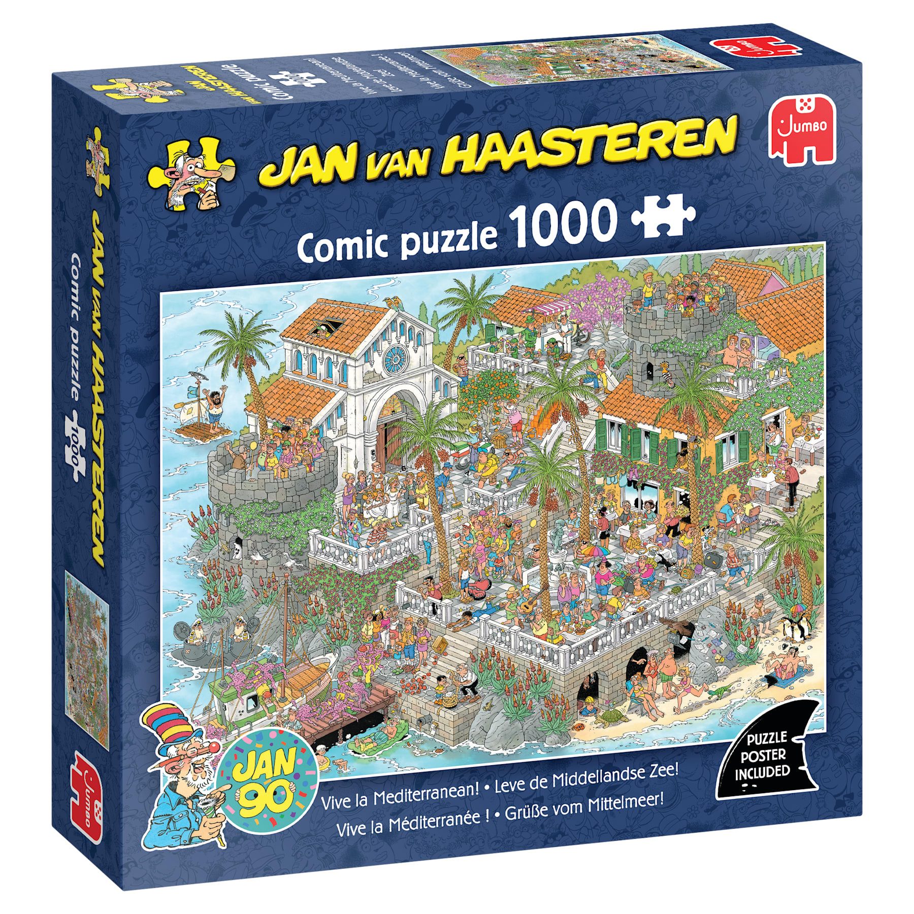 Jumbo Spiele Puzzle Jan van Haasteren - Grüße vom Mittelmeer! 1000 Teile Puzzle, 1000 Puzzleteile