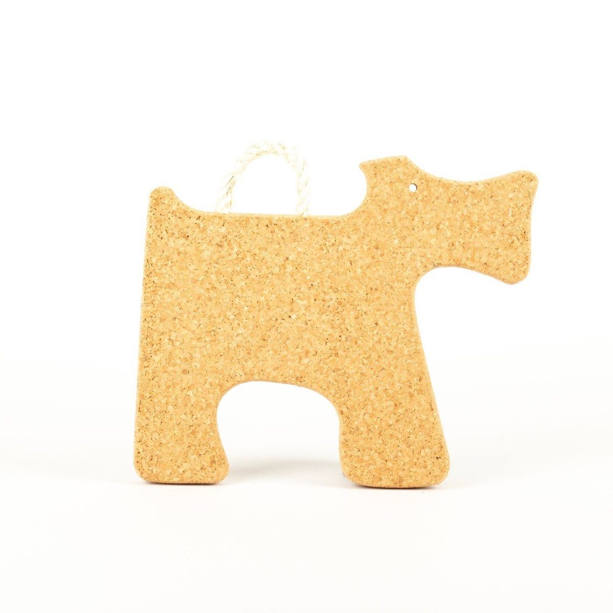 INNA-Glas Glasuntersetzer Terrier Hund Untersetzer aus Presskork STROLCHI, Natur, 27,5x23,5x2cm