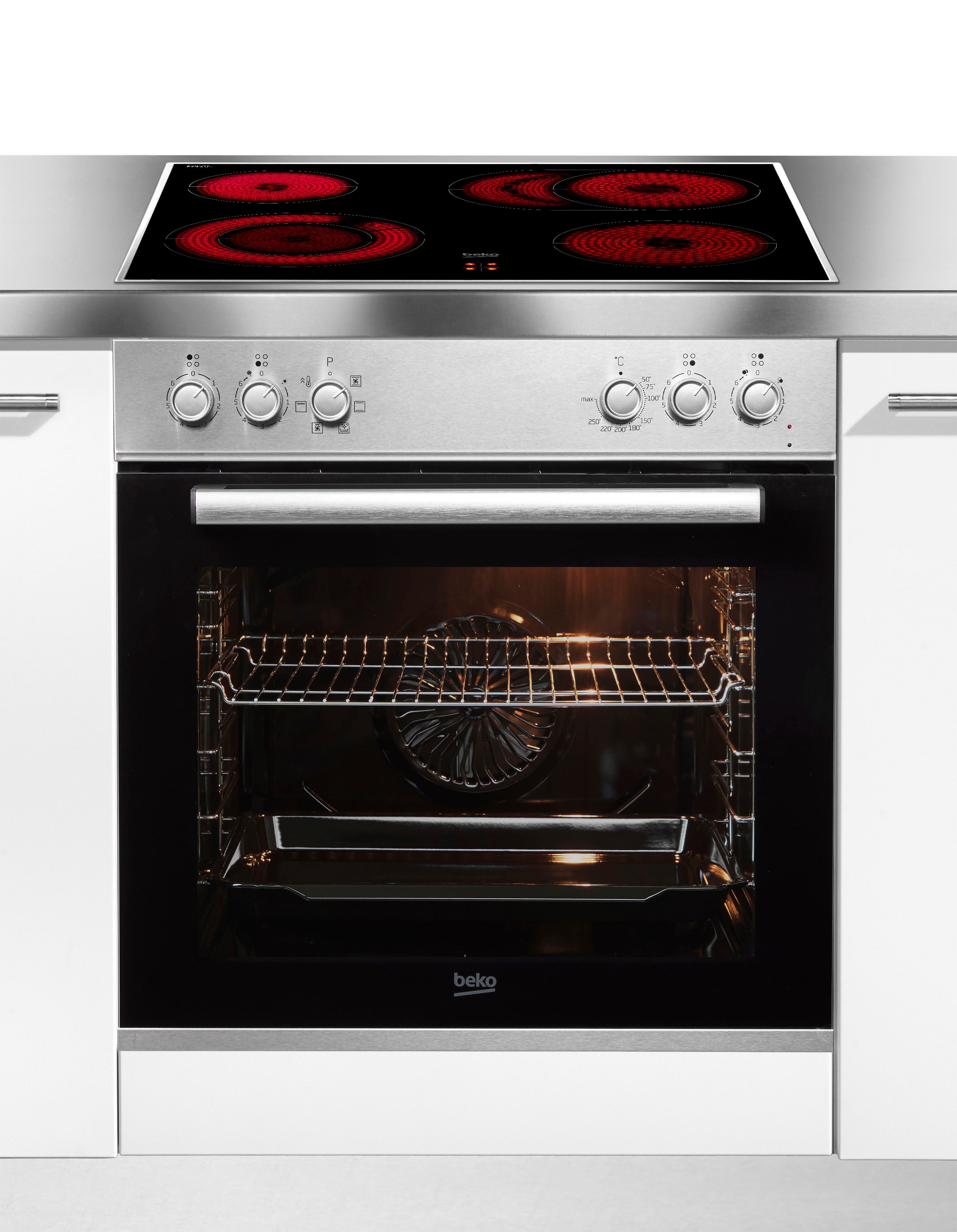 BEKO Elektro-Herd-Set Einbauherd-Set BBUE12020X, mit Teleskopauszug nachrüstbar, Hydrolyse, Gleichmäßige Heißluft für perfekte Ergebnisse dank Aeroperfect